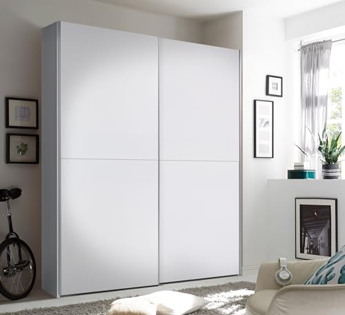 MERCATONE GERMANVOX da oltre 40 anni arreda la tua casa Armadio Scorrevole, 2 Ante, 170 cm Larghezza, 59 cm Profondità, 195 cm Altezza, Legno laminato Bianco
