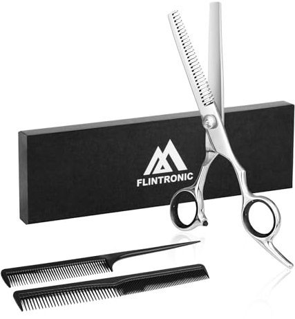 Flintronic Friseurschere, 3PCS Professionelles Haarschneideschere 6,7 Zoll, Ultrascharfe und Präzise Geschnittene Stylingschere für Friseure & Salons - Haarschneideschere für Männer und Frauen