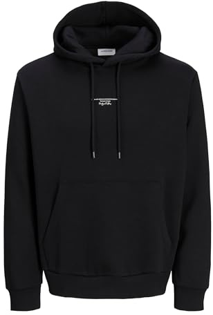 JACK & JONES Jjkenji Sweat à Capuche Pls - Grande Taille, Noir, 4XL