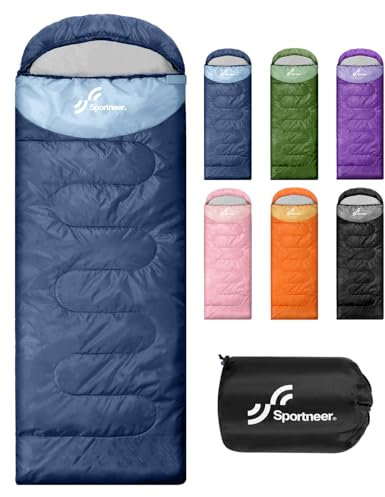 Schlafsack Outdoor - Sportneer Schlafsack Erwachsene und Kinder - Schlafsack Winter, Schlafsäcke, Camping Sleeping Bag Deckenschlafsack Leicht Tragbar für Camping Wandern Rucksackreisen
