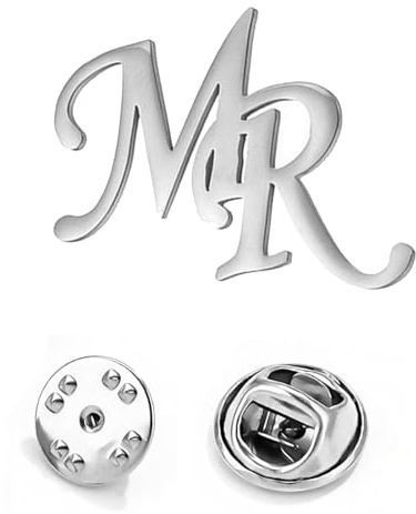 TEAMER Broche Personalizado con Nombre Broche con Placa de Identificación con Letras Iniciales Personalizadas de Acero Inoxidable Joyería de Moda para Mujeres y Hombres