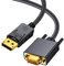 Duttek Cavo adattatore DisplayPort a VGA 1.8M placcato in oro, cavo maschio DisplayPort(DP) a maschio VGA 1080P per computer, monitor, proiettore