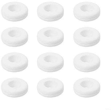 Control de vibración de raqueta de tenis, 12 amortiguadores de silicona para mejorar la experiencia de juego (blanco)