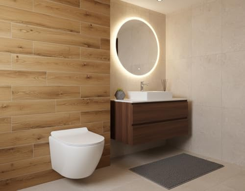 LANERI WC SOSPESO Serie New bent - Vaso Rimless - Senza brida - Dimensioni Ridotte cm 49,5 - Coprivaso Soft-Close (Bianco Lucido)