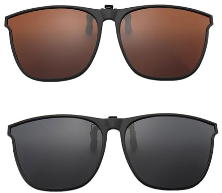 ASISUN Polarisées Clip Solaire pour Lunettes de Vue,Flip up Clip Lunettes de Soleil Hommes et Femmes Anti-UV pour Activités de Plein Air