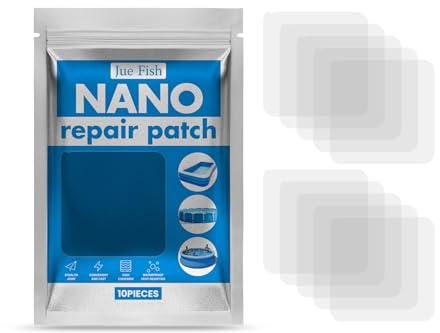 Inflatable Repair Patch Kit – 10 Pcs Self-Adhesive TPU Waterproof Patches for Air Mattress, Tent, Inflatable Bouncer, Swim Tubes, Pool Float, Water Hammock, Beach Balls (6x6cm/2.36x2.36in)