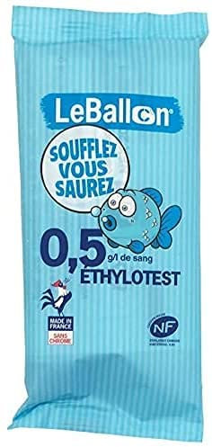 ETHYLOTEST Norme NF - Le Ballon - Lot de 5 ex Sans Chrome Produit Français