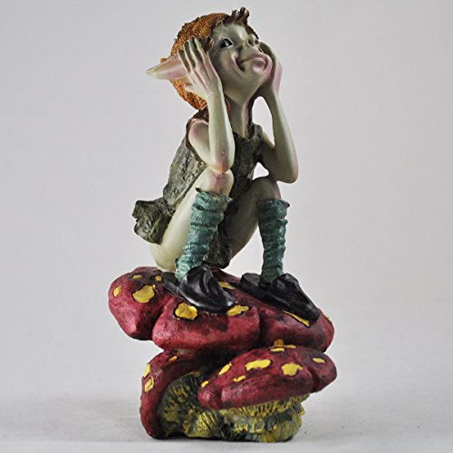 Pensée Pixie sur Champignon – Vert Jardin Home Decor Figurine cadeau fun – – Anthony Fisher