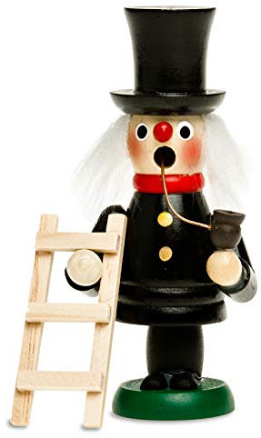 Sikora Mini Räuchermännchen aus Holz Räucherfigur Deko Weihnachtsfigur - RM-G, Farbe/Modell:G2 Schornsteinfeger schwarz, Höhe in cm:Höhe ca. 12 cm