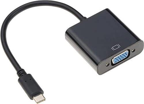 Câble Adaptateur USB-C vers VGA USB Type C - USB C Vga Adaptateur pour MacBook/Chromebook/Acer/Dell/HP/Lenovo (Black)