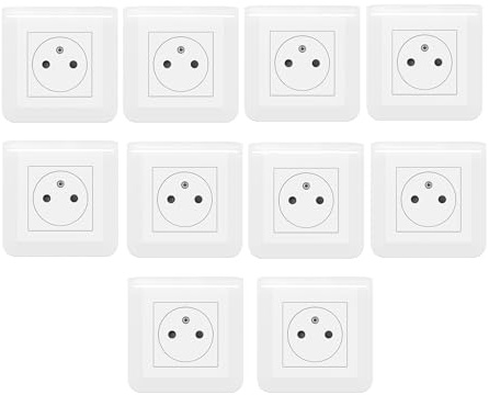 Legrand-Lot de 10 prises de courant 2P+T 16A complet Mosaic - Blanc