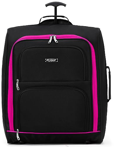Flight Knight Handgepack-Kabinenkoffer, von EasyJet zugelassen (Overhead), große, leichte Tasche mit 2 Rollen, ideal fur Flugreisen, 56 x 45 x 25 cm