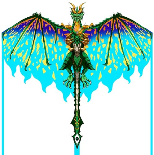 Mint's Colorful Life Drachen für Kinder & Erwachsene, leicht zu Fliegender Drachen für Anfänger, großer Einleiner-Drachen für den Strandausflug mit 300ft Drachenschnur (grün)