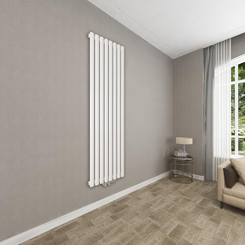 AICA Heizkörper Paneelheizkörper Modern Weiß Oval Mittelanschluss Weiß 1800 x472mm Einlagig Vertikal