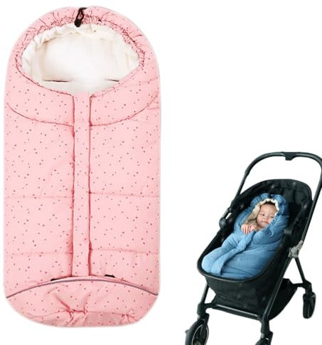 JUMUAO Baby Fusssack Kinderwagen,Winterfußsack für Babyschale,Babyfussack ab 0 Monate,Universal Babyfußsack,Wintersack Weicher Kinderwagen,Winddicht,Waschbar Passend für Alle Kinderwagen (Rosa-B)