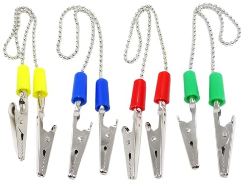 Fermaglio per Tovaglioli, 4 pezzi Clip di Tovagliolo, Regolabile Lunghezza Portatovaglioli, Portatovaglioli per Bavaglino, Catena Metallo Clip di Tovaglioli, Catenella di metallo