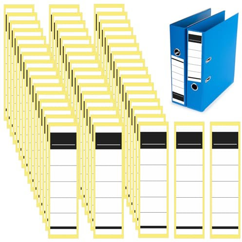 Gekamoyue 50 Stück Ordnerrücken Selbstklebend, 19×5.4cm Ordner Etiketten für 8 cm Breit Ordner, Aufkleber für Ordnerrücken selbstklebend für Büro, Bibliothek, Archivierung