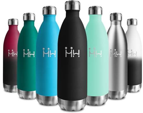 Bottiglia Termica 1L, Borraccia Acciaio Inox, Borraccia Senza BPA, Doppia Parete Isolante, Antigoccia, Borraccia Termica Riutilizzabile per Bambini, Adulti, Scuola, Ufficio, Campeggio, Outdoor