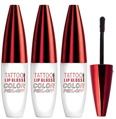 3PCS Peel Off Lip Stain Lip Tint, Waterproof Long-Lasting Tear-off Lip Gloss, Tattoo Color Lip Set Lip Makeup