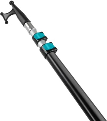 MAVRIZ 5-12 ft Telescoping Boat Hook Pole - 20ft Reach Heavy Duty Aluminum Boat Pole for Docking - Floating Extendable Dock Pole with Non-Slip Grip & Universal Thread