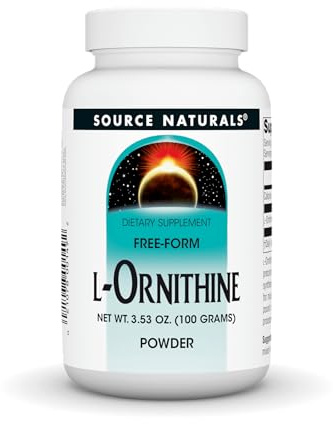 Source Naturals L-Ornithine Free Form Amino Acid Powder Supplement for Muscle Support* - 100 Grams