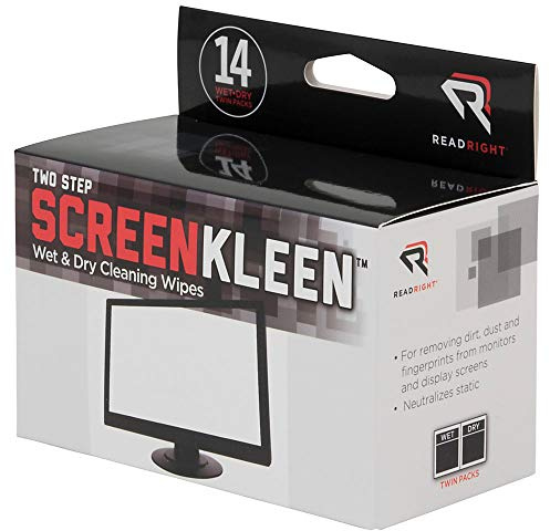 REARR1205 - Read Right Kleen amp;amp; Dry Screen Cleaner Wet Wipes