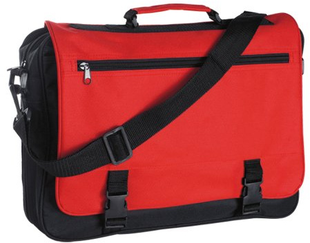 eBuyGB Messenger Bag For School, College and Work - Shoulder Meeting Bag (Red and Black)