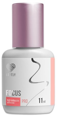 LOVELY Wimpernkleber FOCUS - schneller Kleber, Trocknungszeit: 0,5 Sekunden, 8 Wochen Haftkraft, beständig - Wimpernkleber für Wimpernverlängerung geeignet für Studios & Fremdanwendung - 11ml Schwarz