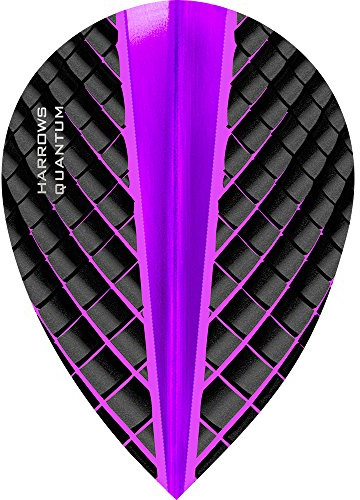 Harrows Quantum Dart Flights - 100 Micron - Pear - 3D Effect - 1 Set (3) (Purple)