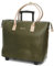 Bowatex Damen Trolley Lehrertasche, Aktentasche auf Rollen Dunkel Grün/Beige
