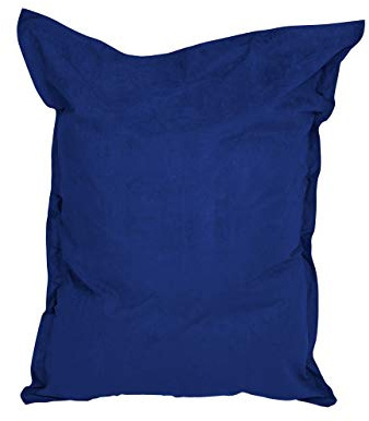 Lumaland Riesen-Sitzsack XXL 140x180cm | Indoor Bean Bag aus weichem & waschbarem Microvelours | 2-in-1- für bequemes Sitzen & Liegen | Mit über 3 Mio. anpassungsfähigen EPS-Perlen [Royalblau]