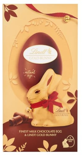 Lindt Gold Bunny Egg Milk Chocolate Easter Bunny 195g – Iconic Foil Wrapped Bunny Made from Premium Swiss Chocolate – Perfect for Easter Celebrations – Easter, gift