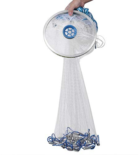 Filet De Peche Mer - Carrelet De Peche - Monofilament de Nylon pour Piège à Appâts et Poissons - Accessoire De Piège De Réseau De Pêche Portatif Durable à Lancer à La Main(3.6m)
