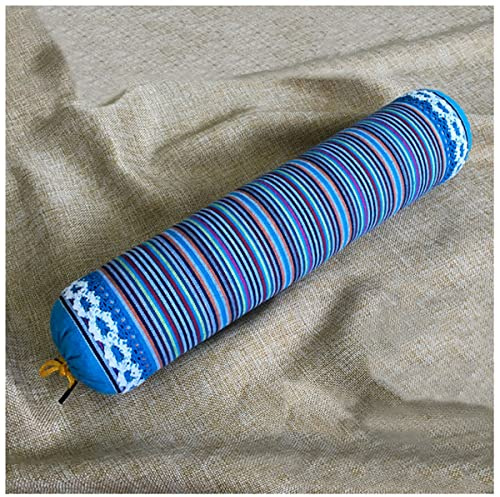 ZHIWEIKJ Buckwheat Pillow, Cylinder Neck Pillow with Washable Cotton Pillowcase Roll for Sleeping Cervical Pain Relief Round Husk Hull Pillows