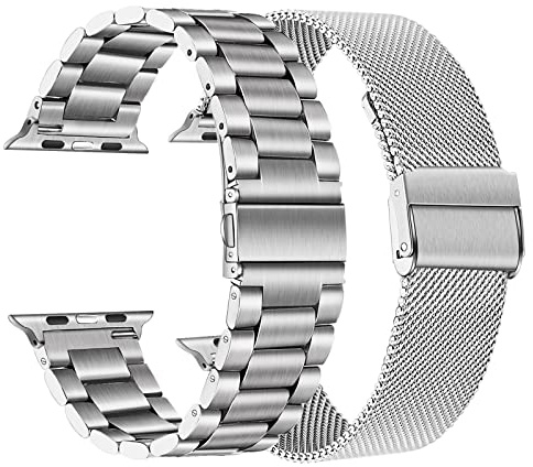 TRUMiRR Bracciale Sostituzione per Apple Watch Series 8 41mm, Orologio in metallo acciaio inossidabile Bracciale Business per iWatch Apple Watch SE (2nd Gen) Series 8 7 6 5 4 3 2 1 41mm 40mm 38mm