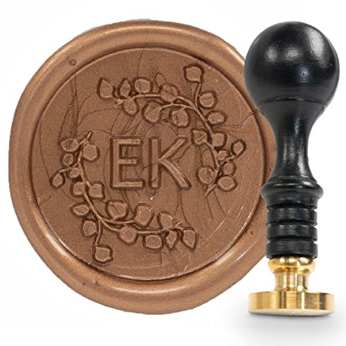 gravurART Personalisierter Siegelstempel mit Initialen - Persönliche Siegel auf Einladungen, Briefe oder Save the Date zur Hochzeit mit Wachssiegel Stempel personalisiert Stil Matteo