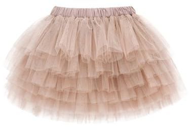 Camilife Baby Kleinkind Mädchen Tuturock Kuchenrock Tütürock Stufenrock Prinzessinrock Minirock Ballett Tutu mit Elastischer Bund Kostüm Basic - Khaki-rosa Herstellergr. 80