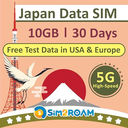 Tarjeta SIM SOLO datos de Japón 30 días|10 GB de datos de Internet de alta velocidad 5G/4G LTE|Operadores duales locales en Japón, Softbank y KDDI|Tarjeta SIM prepago para viajes|短期帰国・短期来日最適・安心日本語サポート
