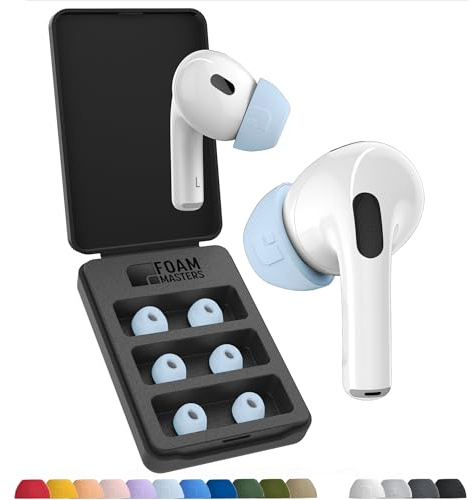 Foam Masters Ultra Premium Memory Foam Ear Tips for AirPods Pro 1st and 2nd Generation | 3 Pairs | Black Magic Ver 6.0 | Secure | Comfort | Best Noise Cancellation
