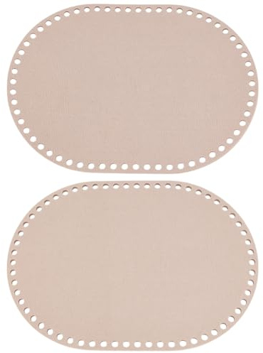 PH PandaHall 2pcs Light Salmon Oval Felt Bag Bottom Reusable Base for Knitting Yarn Basket Storage DIY Weaving Crafts Home Storage 13.7x9.8 inch, Hole: 9mm