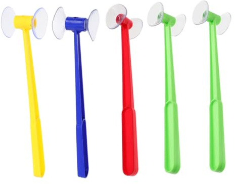 MOLUCKFU Giocattoli Didattici per 5 Pezzi Martello a Ventosa in Plastica Multicolore per Motricità Fine e Apprendimento Linguistico, Gioco Sensoriale Prescolare per Casa e Scuola