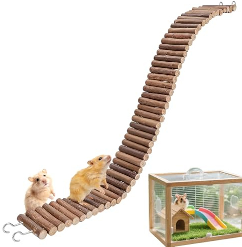 Genérico Escaleras para Hámster | Cerca De Madera para Roer para Animales Pequeños,Escalera Puente para Roedores | para Animales Pequeños Ardilla Jerbo Ratón Reptil Petauro del