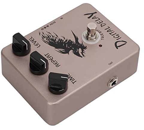 LiebeWH Digital Delay Pedal Metal Housing Delay Effect Pedal 25ms Till 600ms True Bypass med Time Repeat Level Controls för Elgitarr och Basspelare Scenövningar