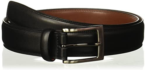 Perry Ellis Men’s Portfolio Timothy Leather Belt (Available in Big & Tall), Black, 46