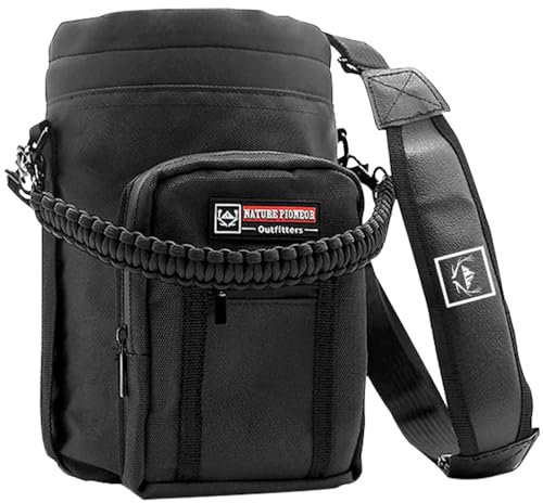 NATURE PIONEOR Insulated Water Bottle Holder with Shoulder Strap for 128oz Gallon Sports Water Bottles, Bag Carrier/Sleeve for Outdoor Camping Hiking