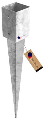 GeZu Impex Post Support 91 x 91 x 900 mm Hot Dip Galvanised fence Holder Anchor spike ground sleeve