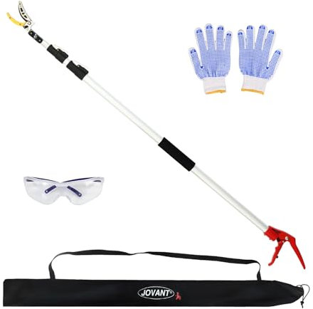 Gardena Sécateur télescopique 3 m, élagueur, sécateur de jardin extensible jusqu'à 3 m, sécateur Gardena avec lame de scie pour couper des arbres et des ciseaux de cueillette de fruits pour la récolte