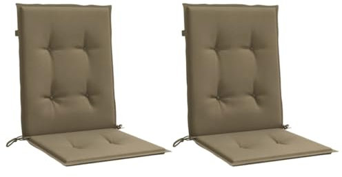 vidaXL Niedriglehner Auflagen 2 STK., Polster Kissen für Gartenmöbel, Stuhlauflage Sitzauflage für Gartenstuhl, Gartenstuhlauflagen, Melange Taupe 100x50x4cm Stoff