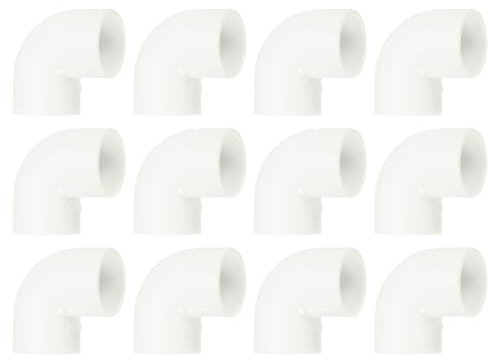 sourcing map 20mm 90 Degree Elbow, 12 Pcs PVC Pipe Fittings 2 Way Right Angle Elbow Side Outlet Adapter Coupling PVC Fitting Connectors for DIY Building Furniture, White