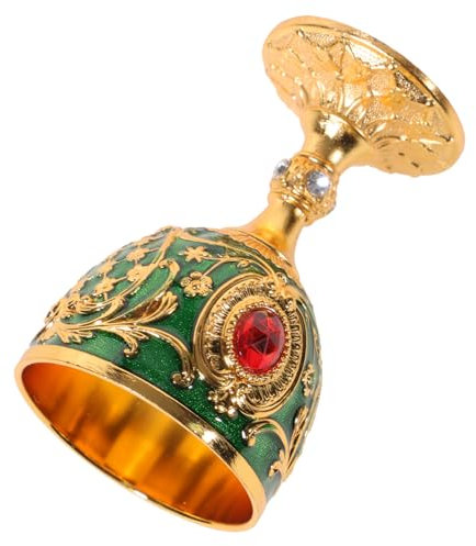 Cabilock Small Handless Portable Wine Cups Stemless Wine Glasses Pink Wine Glasses Wine Tumbler with Lid Stem Wine Glasses Chalice Wine Cup Medieval Goblet Cup Vintage Alloy Green